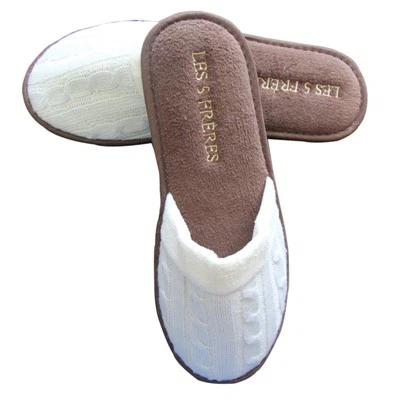 รองเท้าแตะโรงแรมที่เป็นมิตรต่อสิ่งแวดล้อมสีขาว-สำหรับโรงแรม Les 5 Freres พร้อมใบรับรอง CE